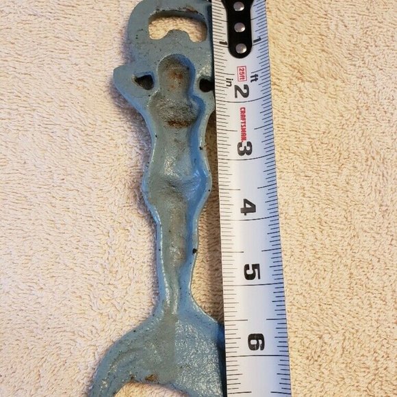 Mermaid Bottle Opener Metal Cast Iron Blue - Picture 9 of 9